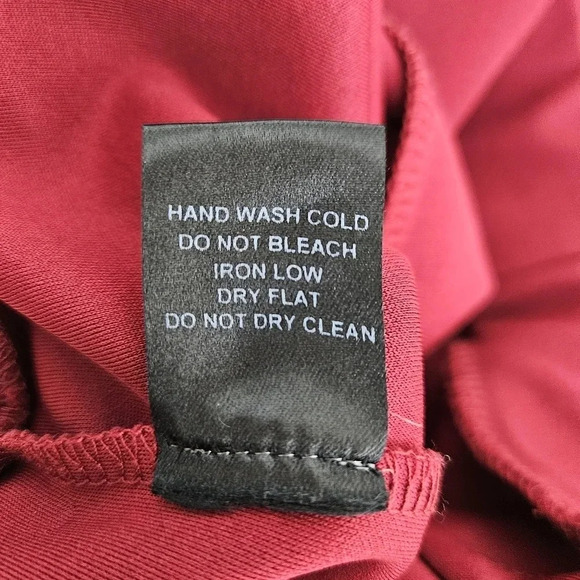 Iris Wide Leg Pants Trousers Burgundy High Rise Pull On Stretch Waist Tie Belt - Picture 6 of 6